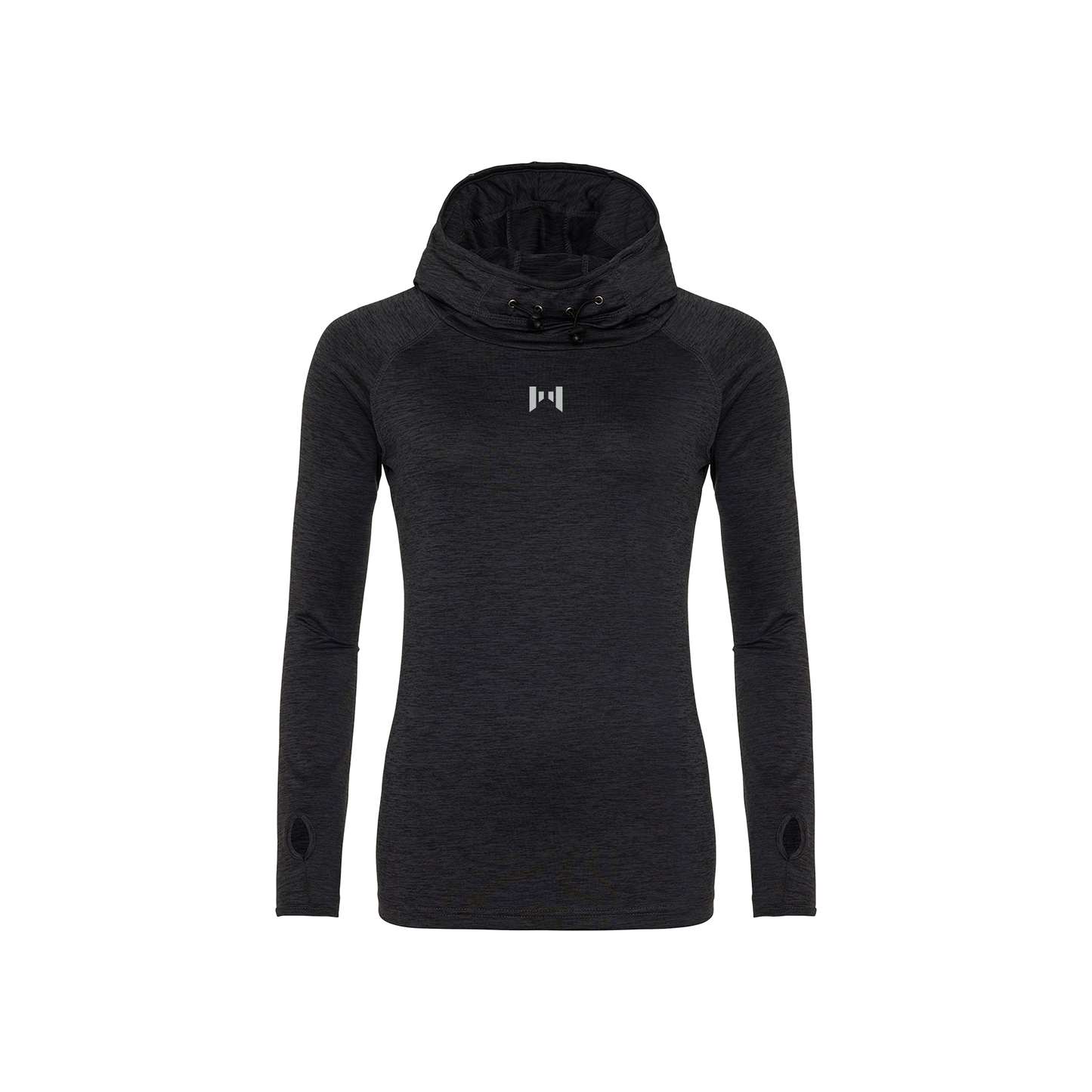 Neck Top Hoodie Black Slate