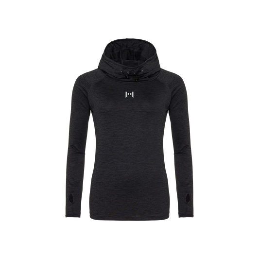 Neck Top Hoodie Black Slate