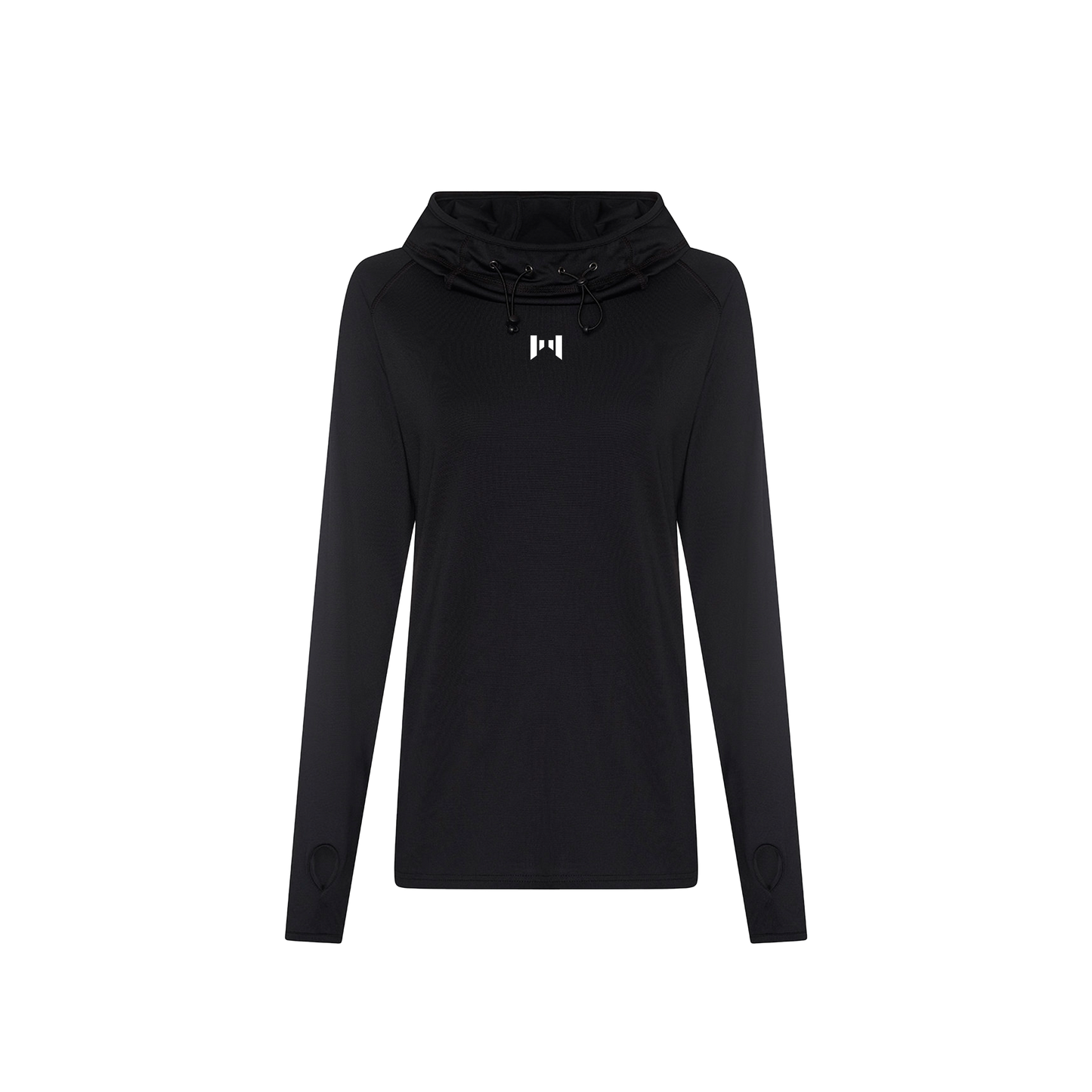 Women's Neck Top Hoodie Black