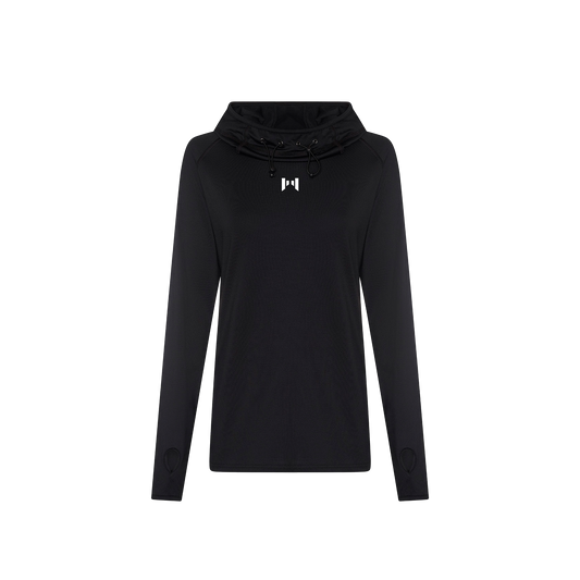 Women's Neck Top Hoodie Black